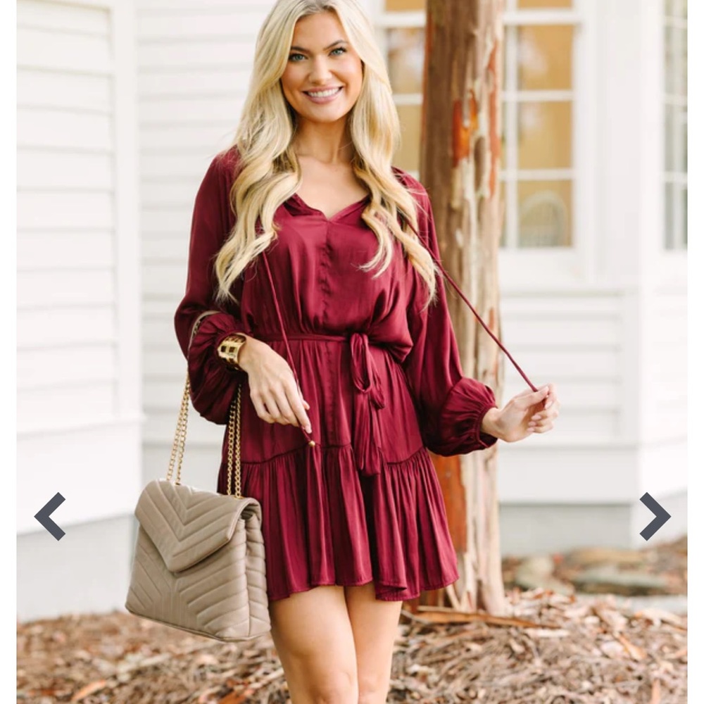 Spinning Round Burgundy Red Dress